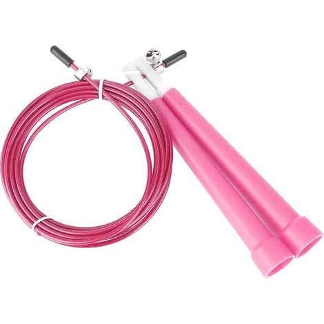 Corde à Sauter, Corde à Sauter de Vitesse Réglable pour l'Exercice d'Entraînement de Fitness, Boxe, Gym rose (1/5)