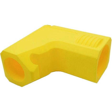 Adaptateur pour aspirateur de scie circulaire, à enclenchement, poignée texturée avec crochet, anti-colmatage, jaune (1/5)