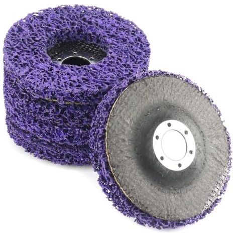 BUNTHAUS Lot de 5 CSD Disques de Nettoyage, 115 mm, pour surfaces en métal, plastique, ciment, bois et pierre, violet (1/5)