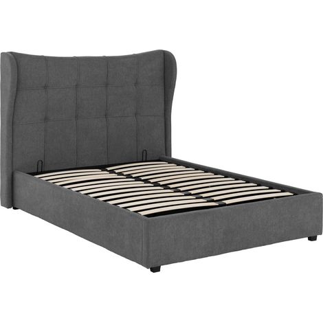 Verona 5 Feet Ottoman Bed Frame - L221 x W175 x H134 cm - Grey Fabric