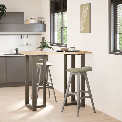 Pieds de table de bar en forme de T, 2 pièces, noir, 60 x 35 x (110-111) cm, acier