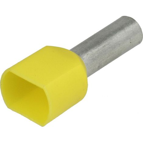 Embout de câble double galvanisé 2 x 6 mm² x 26 mm isolé