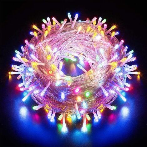 Ciel-Guirlande Lumineuse 8 Mode 10M 100 LED, Décoration Romantique pour Sapin de Noël Mariage Fête,Guirlande Intérieure (Fil transparent, multicouleur) [Classe énergétique A] (1/4)