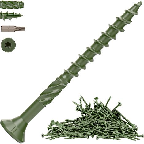 200 Pcs 4.2 x 50mm Vis de Terrasse Vertes Vis à Bois (1/5)