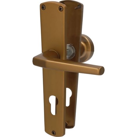 Alpertec PZ-Langschildgarnitur Phil Aluminium F4 bronze abgerundet Beschläge