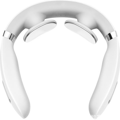 Masageur de cou électrique à impulsion, thérapie par points, compression chaude portable pour cervicales et épaules, blanc (1/5)