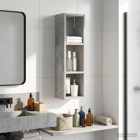 Armario de pared para baño Gris Concreto 20 x 14 x 70 cm