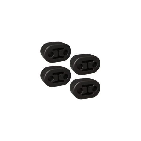 4er-Set universelle Auspuffgummihalterungen – Passend für alle Fahrzeuge – Schützt die Abgasanlage – 2 x 12-mm-Bohrungen – Schwarz (1/5)