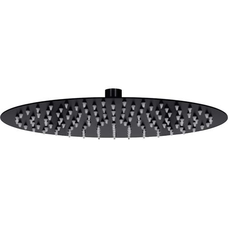 Rain Shower Head Stainless Steel 30 cm Round Black vidaXL