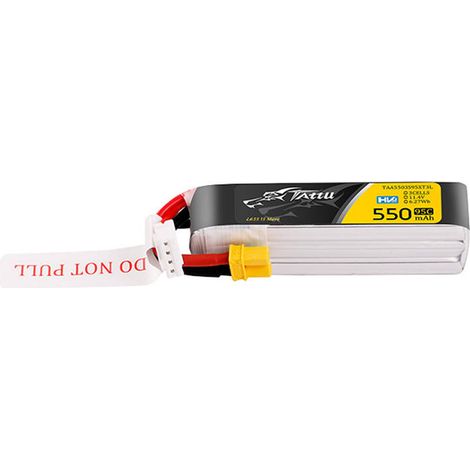 Batería Lipo Tattu 3s 550mAh 95C 11.4V HV con conector XT30 (paquete largo)
