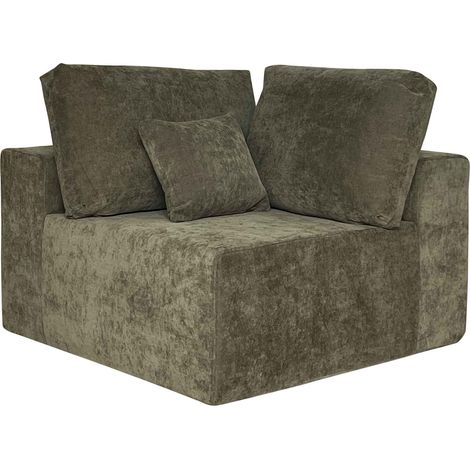 Fauteuil d'angle pour canapé modulable en tissu vert L 100 cm - Hector