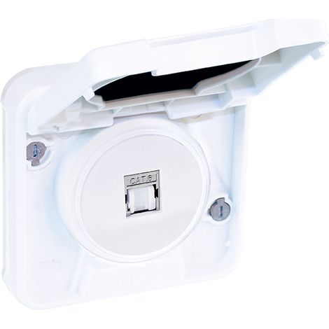 Cadre adaptateur avec couvercle pour prises gamme COMETE - Montage sallie - IP55 - OXXO Blanc