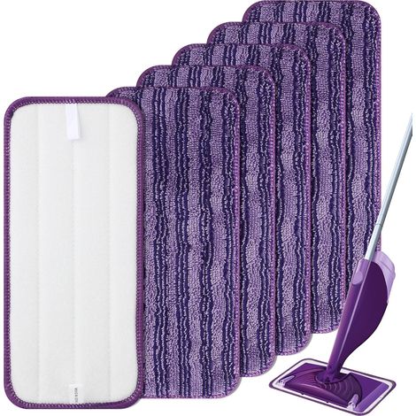 6 pièces Serpillères en Microfibre compatible avec Swiffer Wet Jet,Mop Pads Microfibres, Lingette pour Swiffer Wetjet, Têtes de rechange pour Nettoyage multi-surfaces Humides et secs (1/5)