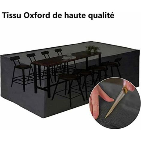 Housse Table de Jardin 150x90x75cm Noir 420D Tissu,Imperméable Résistant Anti-UV Bache Table,avec Corde et Boucle de Verrouillage (1/4)