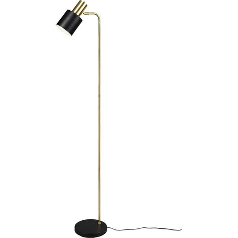 ADAM PIANTANA METALLO OTTONE SATINATO E NERO H. 153,5CM 1 LUCE ATTACCO E27 (1/4)