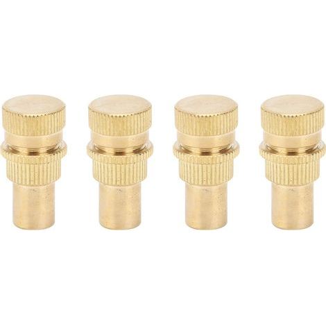 BRAVIX Dégonfleur Automatique de Pneu, 4 Pièces Laiton Outil de Noyau de Valve de Pneu Accessoire de Pneu de Roue Automatique pour Pneus, Voiture, Camion, Moto, et VTT (1/4)