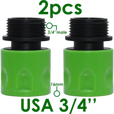 (KSL01-185-USA-M-3/4'') Raccord rapide EURO USA 3/4'' mâle mâle pour tuyau d'arrosage, système d'irrigation goutte à goutte (1/5)