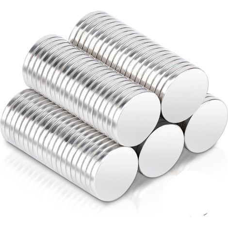 60 starke Neodym-Magnete 12x2 mm, selbstklebend, für Whiteboards und DIY-Projekte, Packung mit 60 Stück.