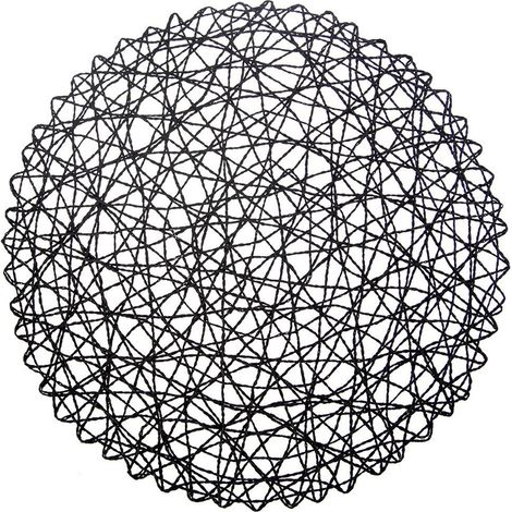 Tovaglietta rotonda in carta nera, 35 cm