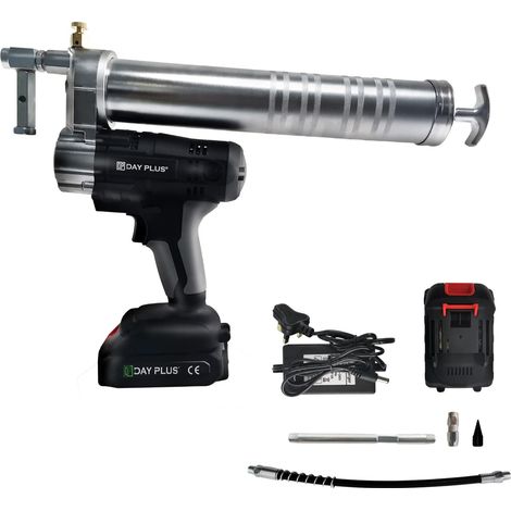 Pistolet à graisse sans fil 21V Pistolet à graisse électrique professionnel haute pression 6000-8500PSI, 600cc, huilage rapide, vitesse variable, batterie 2200mAh et chargeur rapide