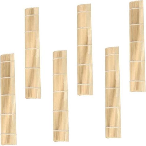 Bardusch-6 pièces Set de Tapis en Bois pour Sushi Outil de Cuisine pour Riz Natte Sushi Réutilisable Facile à Nettoyer et Rangement Compact pour Préparation Maison (1/5)