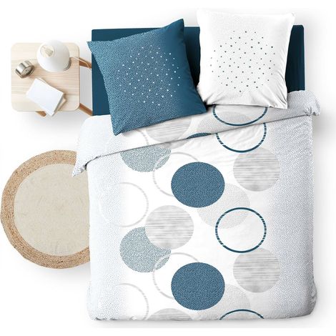 Parure de lit 3 pièces – Housse de couette 240 x 220 cm + 2 taies – 100 % coton – Voie Lactée