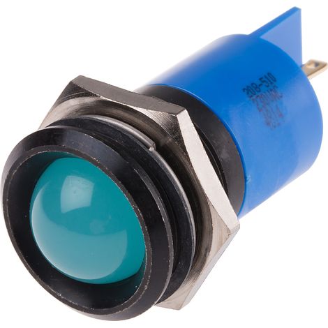 Voyant LED lumineux Bleu RS PRO, dia. 22mm, 230V c.a., IP67 ( Prix pour 1 )