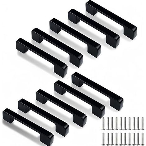 10 Pièces Cuisine Poignée Poignee de Meuble Poignées de Placard Poignées de Tiroir Avec Vis,pour Placards Porte Meuble Cuisine (Entraxe 96mm)