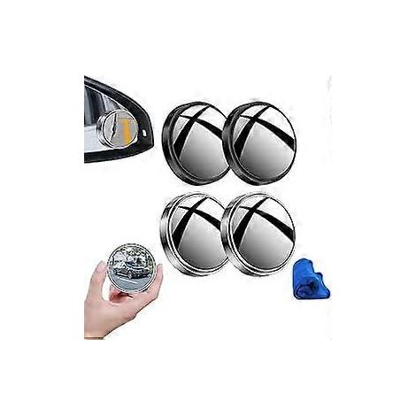 Ventouse convexe pour rétroviseur d'angle mort de voiture, accessoires de rétroviseur intérieur, ventouse pour rétroviseur d'angle mort compatible avec toutes les voitures (noir et argent) (1/5)
