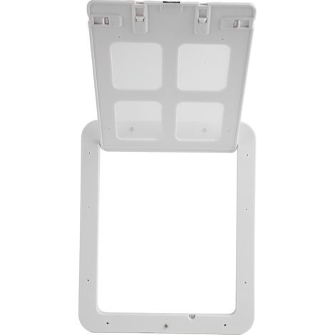 Porte moustiquaire pour animaux de compagnie respirante, silencieuse et anti-moustiques, en plastique sans bavures, blanche, taille L (1/5)