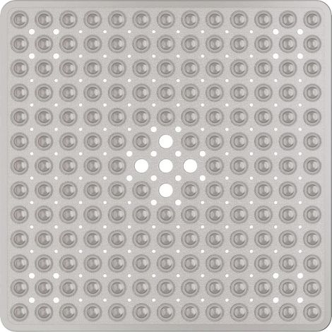 Tapis de Douche, Design Antidérapant, Texture Douce en Galets, 53x53cm-g, Gris Clair (1/2)