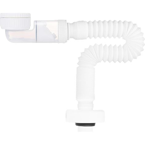 Siphon Lavabo Flexible Evacuation Evier 1 1/4", Extensible 380-930mm Réglable Syphon Lavabo Salle de Bain, Anti-Odeurs Gain de Place Siphon Evier Cuisine, pour Salle de Bain, Cuisine (1/5)