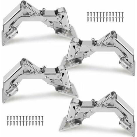 Charnière hydraulique à grand angle sans perçage avec amortissement intégré – Lot de 4 pièces pour portes intérieures et extérieures (1/4)