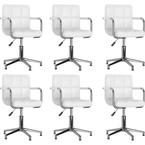 Sillas de comedor giratorias 6 unidades cuero sintético