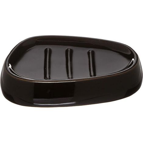 Porta sapone in ceramica, colore nero (1/2)