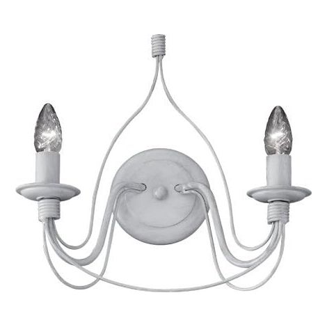 Ideal Lux Corte - 2 Licht Innenkerze Wandleuchte Antik Weiß, E14 (1/2)