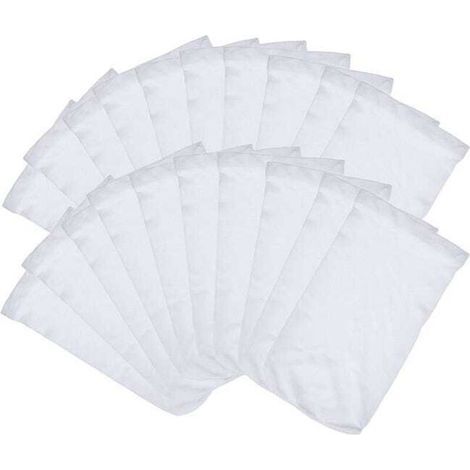 Lot de 20 chaussettes filtrantes pour écumoire de piscine, en nylon élastique résistant, blanches.