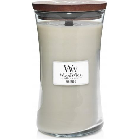 WoodWick Large Fireside Duftkerze Grau Elegant (1/2)