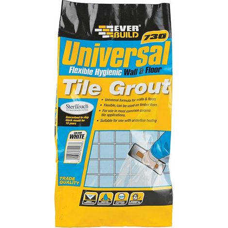 Everbuild UNIFLEX5GY 730 Uniflex Hygienic Tile Grout Grey 5kg EVBUFLEX5GY