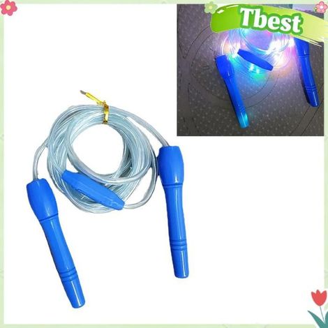 Tbest corde à sauter lumineuse pour les enfants Corde à sauter lumineuse réglable qui brille dans la nuit pour sport corde Bleue (1/5)
