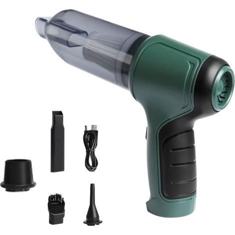 Aspirateur portatif sans fil, mini aspirateur portatif, aspirateur de voiture avec aspiration puissante, rechargeable 3 en 1 (aspiration et soufflage). (1/5)