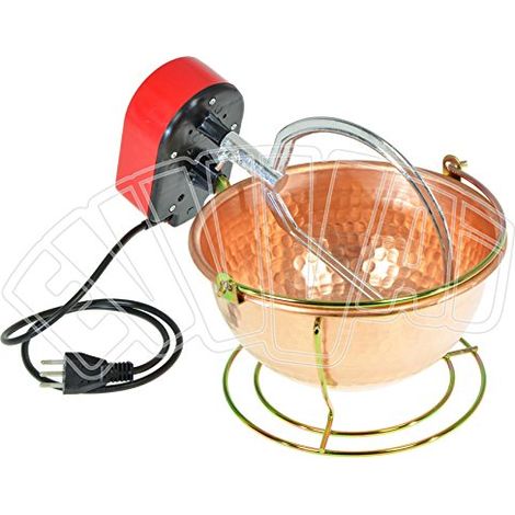 Vigor 94100-20 Paiolo Elettrico in Rame Martellato con Mescolatore 3 Litri Diametro 26 cm colore Rame (1/4)