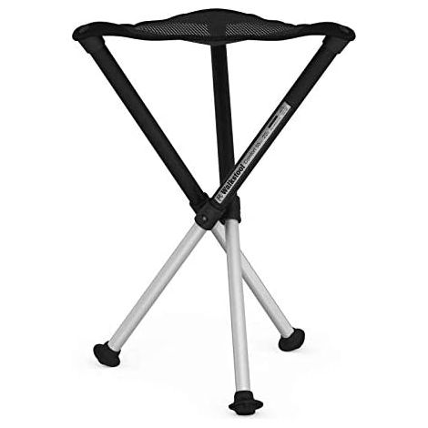 Walkstool - Comfort Model - Schwarz und Grau - Aluminium-Klapphocker 3 Füße - Höhe von 55 bis 65 cm - Maximale Belastung 225 bis 250 kg - Made in Sweden