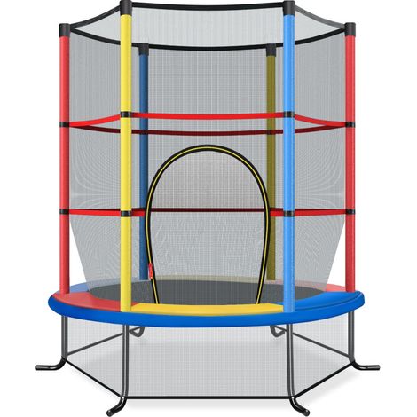 Trampolino da giardino 165 x 165 x 188 cm protezione completa per bambini design colorato 200014495