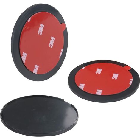 Green Mobility-Disques de Fixation Adhésifs avec Autocollant 3 M , Lot de 3 Disques AdhéSifs pour Tableau de Bord (70mm) pour Fixation GPS, Support TéLéPhone de Voiture, CaméRa de Tableau de Bord Sat (1/4)
