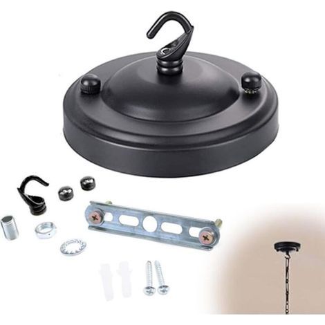 Cache Fil pour Lustre, Rosace Plafond, Rosace Lampe Plafond Avec Accessoire, 1 Trou de Câblage Auvent de Plafond, Crochet de Plaque de Plafond (1/5)