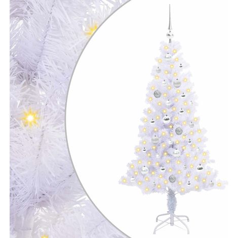 Sapin de Noël artificiel avec 150 LED Blanc 150 cm PVC et Acier CFW948108 (1/5)