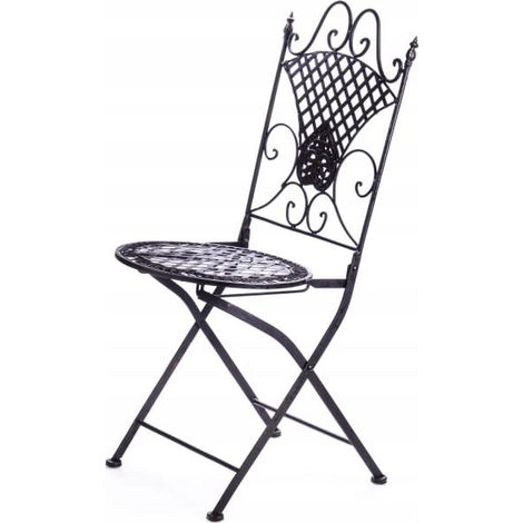 Chaise de jardin en métal marron de style provençal