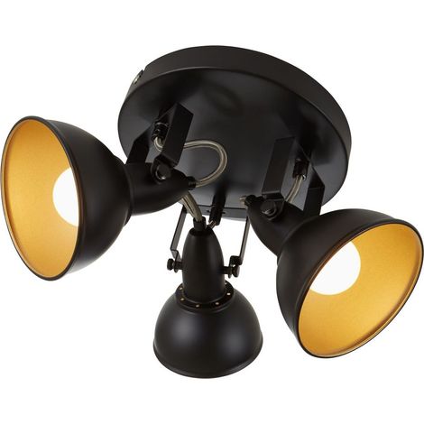 Deckenleuchte Dreh-& Schwenkbar 3xE14 40W Schwarz-gold Ø 21cm Briloner