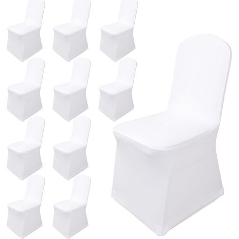 Couverture Housses de Chaise Mariage, 10 Pièces Housse de Chaise Extensible, Lavable Universel Housses de Chaise de Salle à Manger, Housse de Salle à Manger pour Mariages Banquets Cérémonie Hôtel (1/5)